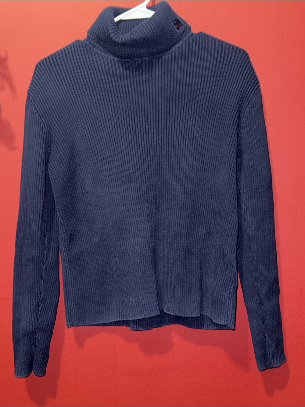 Women’s Lauren Ralph Lauren Navy Ribbed Turtleneck Sweater, Size Large